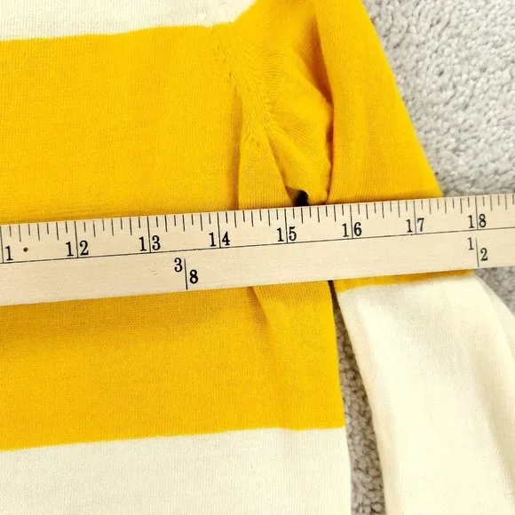 Banana Republic Sweater Womens Extra Small Yellow Striped 100% Merino Wool - Picture 7 of 9